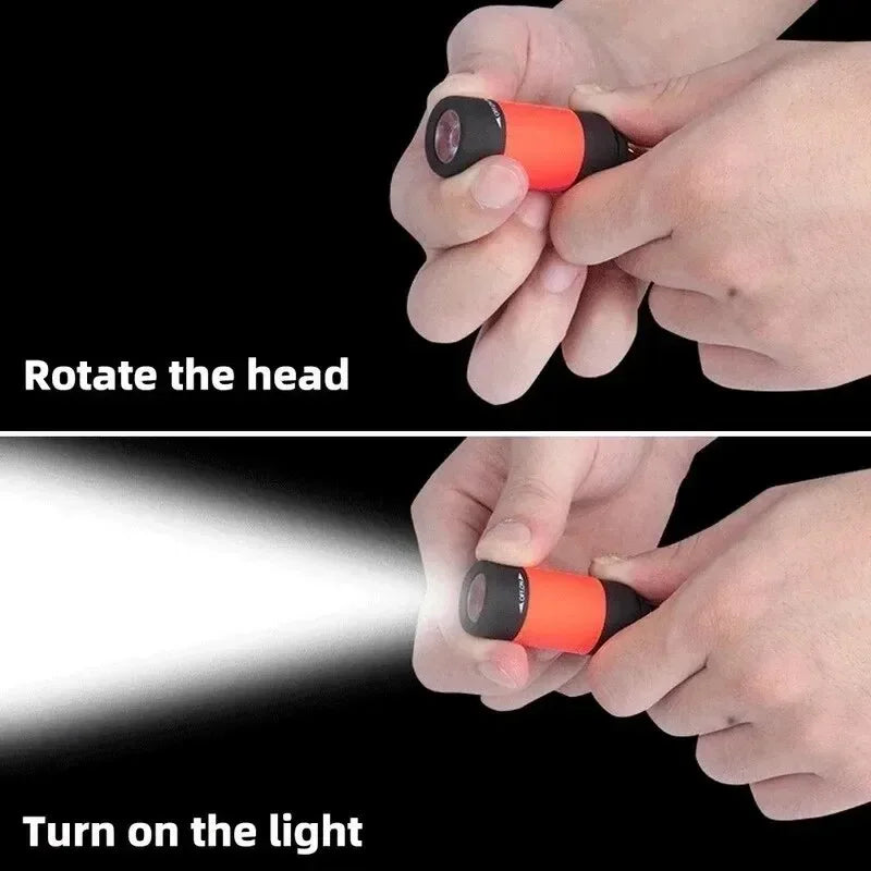 Led micro Pocket Flashlight portable USB rechargeable Keychain Flashlight waterproof Home Outdoor Hiking Camping Flashlight